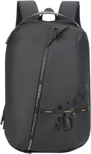 AOKING Laptop Backpack for Men Women Lightweight Travel Business Back Pack Waterproof Commuter Bookbag Large Capacity 15.6 Inch Computer Bag (Black without USB port)