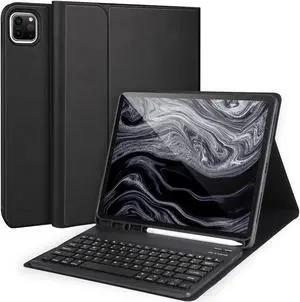 Keyboard Case for iPad Air 13 2024 M2/Pro 12.9'' 6th/5th Gen, Detachable Bluetooth With Pencil Holder, Black