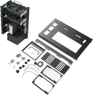 ASHATA DIY Computer Motherboard Case Rack, ATX Open Chassis Case Rack for All ATX M ATX ITX Motherboards, Powerful Cooling Steel Plate Gaming PC Case Open Frame with Handle, ASHATA7f1mp8ibgx