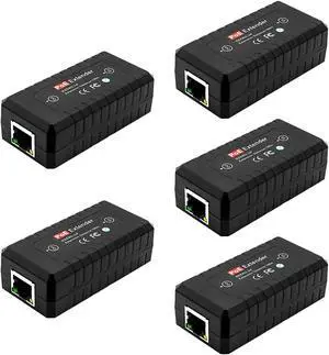 CENTROPOWER 5-Piece PoE Extender,1 Channel Ethernet Extender/Switch, PoE Repeater,PoE Amplifier, PoE Booster,10/100Mbps, Comply with IEEE 802.3af, Daisy Chain 3 PoE in Series up to 400 Meters