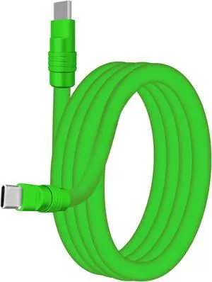 chubbycable Chubby 3.0 Fast Charging Cable Durable Soft Silicone USB C Cable 240W Extra Thick Phone Charger Cord Data Transfer Cord, Green+Green, Type-C to Type-C, 19.6 FT
