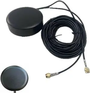 CompuPort 5G Cellular Omni-Directional Magnetic/Adhesive Mount Puck Antenna with Dual-Diversity 13' SMA Male Cable Designed for a Range of Cellular Applications, Including IoT Devices.