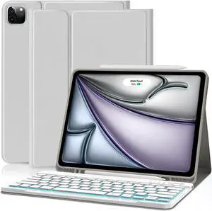 COO for iPad Air 13 Inch M2 2024 Case Keyboard, Keyboard Case for iPad Pro 12.9 inch 5/6th Gen Case with Pencil Holder - Wireless Detachable Backlit Keyboard with Auto Sleep/Wake