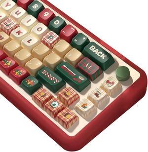 Christmas Theme keycaps 158 Key PBT keycaps MDA Custom keycap Set is Suitable for 61/87/104/108 Cherry MX Switch and Other Mechanical Keyboards