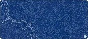 Deskr Navy Topograph Canyon Deskpad Full XL Gaming Desk Mat Gamer Desk Pad with Stitched Edges 5mm Thick Non-Slip Water-Resistant Rubber Laptop Computer Mousepad for Office & Home - 36 x 16 in
