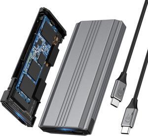 M.2 Enclosure - NVMe & SATA SSD Enclosure - Supports USB4, 20Gbps Dual Protocol M.2 to USB C 3.2 Gen 2 Adapter Tool-Free Installation NVMe Case, Support SSD for Sizes 2242 2260 2280mm