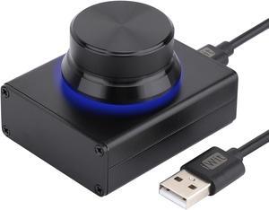 DROK USB Volume Knob, Small PC Computer Speaker Volume Control Audio External USB Volume Control Knob with 1-Key Mute Function Support Win7 8 10 XP Mac Vista Android, Black