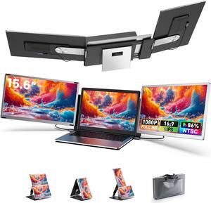 Fagomfer S6 Laptop Screen Extender | Silver | 15.6'' | FHD 1080P | 86% NTSC | Triple Laptop Monitor Extender | Working with Windows, Mac, DeX, Chrome, Desktop, Mini PC