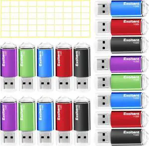 Mix Colors 50 PCS USB 2.0 Flash Drives - Thumb Drives With 60 Stickers & LED Indicator