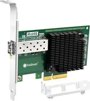 FebSmart PCIE X4 Interface to 10GbE SFP+ Fiber Port Ethernet Adapter for Gaming, Network Surfing, Intel 82599EN 10 Gigabit Ethernet Controller, 10GbE PCIE NIC Card, 10GbE SFP+ LAN Adapter (X520-DA1)