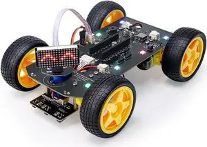 Freenove 4WD Car Kit for Raspberry Pi Pico (Not Included) (Compatible with Arduino IDE), Dot Matrix Expressions, Obstacle Avoidance, Line Tracking, Light Tracing, Colorful Light, App
