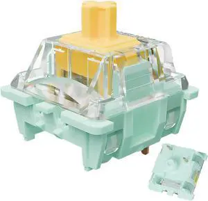 Gateron Jade Series Pre-Lubed Linear Yellow Keyboard Switch,3-Pin 55gf Double Spring Switche,for MX Gaming Mechanical Keyboard(Jade Yellow,72PCS)