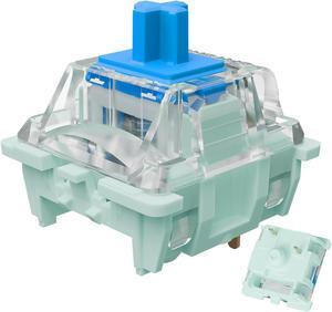 Gateron Jade Series Pre-Lubed Clicky Blue Keyboard Switch,3-Pin 60gf Double Spring Switche,for MX Gaming Mechanical Keyboard(Jade Blue,108PCS)