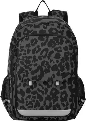 ALAZA Dark Gray Cheetah Leopard Print Laptop Backpack Purse for Women Men Travel Bag Casual Daypack with Compartment & Multiple Pockets