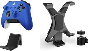 iPad Tripod Mount Adapter for iPad, iPad Air, iPad Mini, Kindle Fire, Samsung Galaxy Tab, Microsoft Surface and 2 Pack Controller Holder Stand for PS5 PS4 Xbox One Switch Pro Gamepad Controller