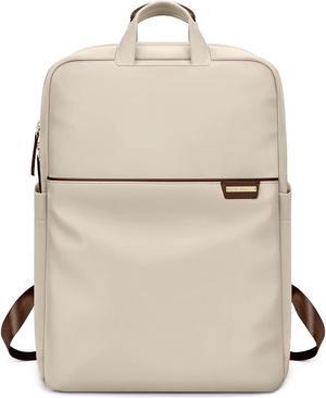 GOLF QUALITY Slim Laptop Backpack for Women, Lightweight Business Backpack for Women Computer Bag Purse for Commuting, Fit 14Inch, Apricot