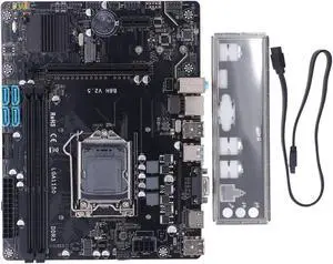 GOWENIC Desktop Computer Motherboard, B8H B85 1150 Pin Channel DDR3 Memory USB2.0 USB3.0 SATA Interface Gaming Motherboard, Supports LGA1150,SATA Ports