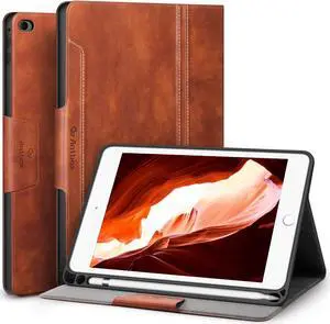Antbox Case for iPad Mini 5 2019 (5th Generation 7.9 inch) / iPad Mini 4 with Built-in Pencil Holder PU Leather Smart Cover with Auto Sleep/Wake Stand Function (Brown)