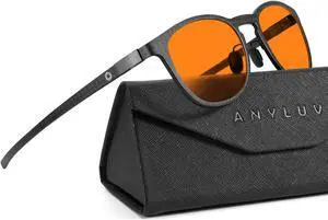 ANYLUV Blue-Light-Blocking Glasses Blue-Light-Glasses Men: Blue Light Glasses for Men Carbon Fiber Temples Lightweight Gaming