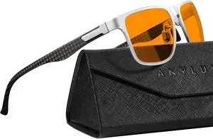 ANYLUV Blue Light Blocking Glasses Men Computer Gaming Glasses Lightweight Al-Mg Metal Anti Eyestrain Eye Protection