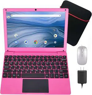 HBESTORE 10.1Inch Laptop,Quad-Core Processor with Android 12.0 OS,2GB RAM,64GB EMMC,Built-in Camera, WiFi,USB Interface,Tpye-C Charging for Learning and Entertainment (Pink 2GB+64GB)