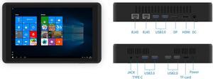 EVRAIN T8 pro Mini PC with 8inch Touch Screen Dual LAN Ports WiFi 6 BT5.2 N95 Windows11 Pro DP Port HDMI 4*USB3.0 Type-C (128, GB, GB, 8)