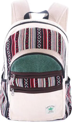 Anitya Hemp Backpack, Multi-Functional Pockets, Eco-Friendly, Unisex, Hiking Daypack, Durable Rucksack (AHLB08)