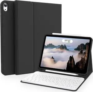 aoub Case for iPad Air 11-inch M3/M2 2025/2024, iPad Air 5th/4th Generation 10.9 inch 2022/2020, Stand Folio Detachable Wireless Bluetooth Keyboard Cover with Pencil Holder, Black-1