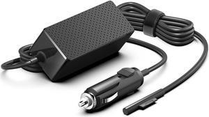for Surface Car Charger,HKY DC 12v-24v Vehicle Travel Adapter for Microsoft Surface Pro 10 Pro 9 Pro X Pro 8 Pro 7 Pro 6 5 4 3,Surface Laptop 6/5/Studio/4/Go/3/2,Surface Book 3/2/1,Surface Go 3/2/1