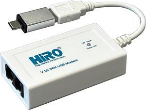 HIRO H50364 V92 56K External USB USB-C Type-C Type C Data FAX DIAL-UP Internet Modem Dual Port Built-in Buzzer Truly Plug N Play DRIVERLESS Installation Built-in Driver Windows FAX and SCAN 11 10 8.1
