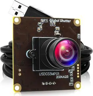 ALPCAM 5MP Global Shutter USB Camera Module High Speed 60fps 1080P PC Webcam with No Distortion Lens Lightburn Camera UVC for Computer Laptop Android and Raspberry Pi