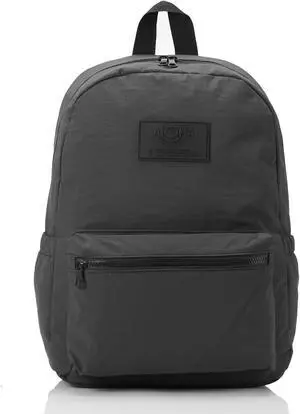 ALOHA Collection Keep It Light Nylon Backpack - Lightweight, Comfortable, Water-Resistant Carry On Backpack-Padded Laptop Sleeve + Side Pockets. Trolley Sleeve for Easy Travel in Black