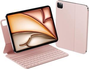 HOU Keyboard Case for iPad Air 11 inch M2/M3 & iPad Air 5th/4th(2022/2020) & iPad pro 11 inch 4th/3rd/2nd/1st (2018-2022) - Smart Folio, Ultra Slim, Magnetic Charging, Adjustable Angle