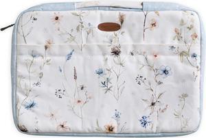 Maison d'Hermine Laptop Sleeve with Handle Upto 13.5 inch Stain and Water Repellent Cotton Canvas - Ice Florals