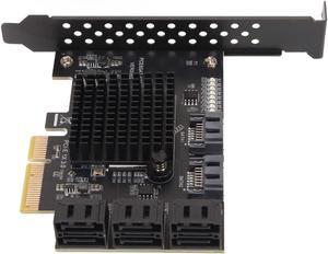 Controller PCI Express Expansion Card, SATA Card 8 Port Support Hot Swappable Boot System, Disk PCIE to SATA 3.0 Expansion Board with Short Baffle for