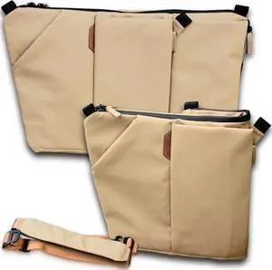 Vesty3.0 iPad tablet crossbody sling bag can transform into 16 inch laptop shoulder bag messenger bag water-repellent anti-theft computer handbag slim briefcase with iPhone pocket, for men & for women