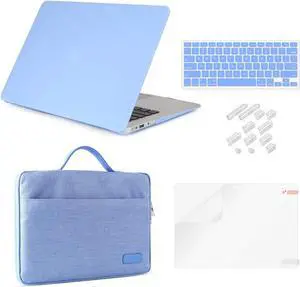 iCasso Compatible with MacBook Pro 15 Case Bundle 5 in 1,Hard Shell Cover with Sleeve, Screen Protector, Keyboard Cover & Dust Plug for Mac Pro 15 ''Model A1398 (Release 2012-2015) - Serenity Blue