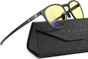 ANYLUV Blue-Light-Blocking Glasses Blue-Light-Glasses Men: Blue Light Glasses for Men Carbon Fiber Temples Lightweight Gaming