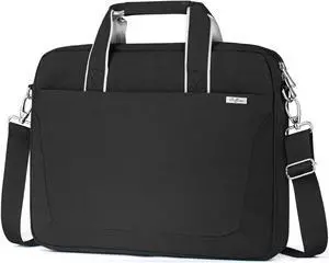 BAFFINA 15.6 16 Inch Laptop Shoulder Bag for Men Women,Waterproof Computer Carrying Case Messenger Bag with Strap,Laptop Briefcase for 14-15-16 Inch MacBook/Chromebook/Notebook Hp Dell Acer Asus,Black