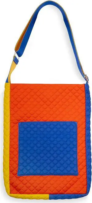 ban.do Colorful Go-Go Laptop Large Capacity Quilted Tote with Interior and Exterior Pockets, Colorblock