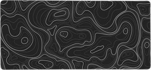 Large Gaming Mouse Pad Black Topographic Contour Mouse Pad with Stitched Edges & Nonslip Rubber Base Extended XXL Long Mousepad Big Desk Mat for Company Office Work, 35.4 x 15.7 in