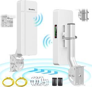 Point to Point Wireless Bridge with Mount for Starlink Internet, 3KM Outdoor 5.8G Network WiFi Bridges Extender CPE Access Point with 16DBi Antenna 100mbps / 1Gbps LAN Port 24V PoE Injector 2-Pack