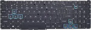 Replacement Keyboard for Acer Predator Helios 300 PH315-52 PH315-53 PH317-53, Nitro 5 AN515-43 AN515-54 AN515-55 AN517-51 AN517-52, Nitro 7 AN715-51 Series Laptop Black with RGB Backlit US Layout