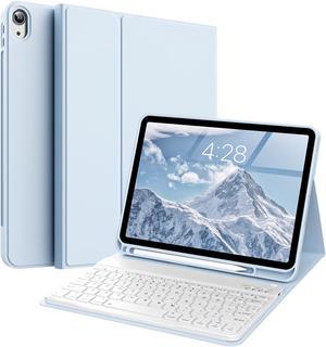KVTVOU Keyboard Case for iPad (A16) 11th/10th Generation (11/10.9 Inch, 2025/2022) with Pencil Holder, Magnetic Detachable Wireless Bluetooth Keyboard, Folio Keyboard Cover - Thin & Light, Blue