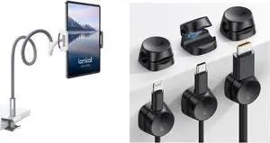 Lamicall Gooseneck Tablet Holder + 1s Lock Cord Spring Clips Organizer