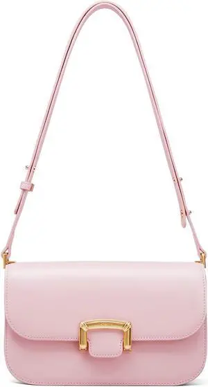 LA FESTIN Small Leather Shoulder Bag for Women - Designer Crossbody Handbag Satchel Purse with Strap for Everyday Use (Pink)