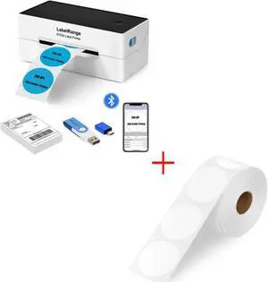 BT620 Label Printer with 750 Sheets 2'' Circle Thermal Labels
