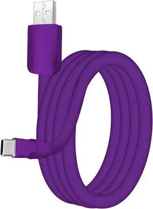 chubbycable Chubby 3.0 Fast Charging Cable Durable Soft Silicone USB C Cable 240W Extra Thick Phone Charger Cord Data Transfer Cord, Purple+Purple, USB-A to Type-C, 19.6 FT