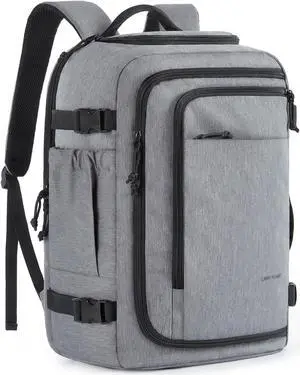 LIGHT FLIGHT Travel Backpack, TSA Friendly Flight Approved Carry on Backpack Water-resistant Lightweight Business Large Weekender Bag Casual Daypack 17.3" Laptop Backpack for Men Women,Grey