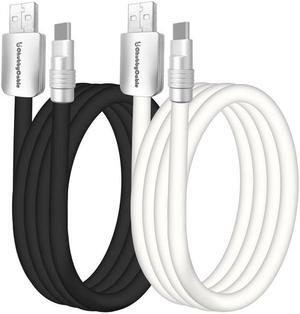 chubbycable Couple Chubby - 2-Pack 240W USB C Cable Extra Thick Silicone Fast Charging Cable for iPhone 15 16 Series, iPad, MacBook and More, Black+White, USB-A to Type-C, 3.3FT